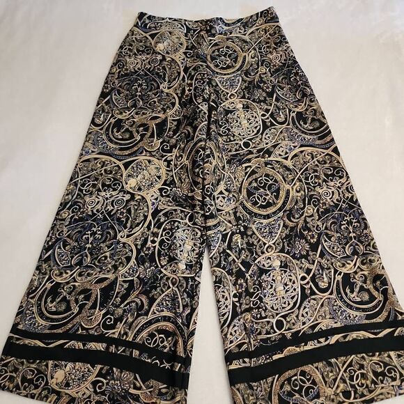 H&M Women's Size 14 NWT High Waisted Paisley Print Wide Leg Pants - Picture 1 of 11